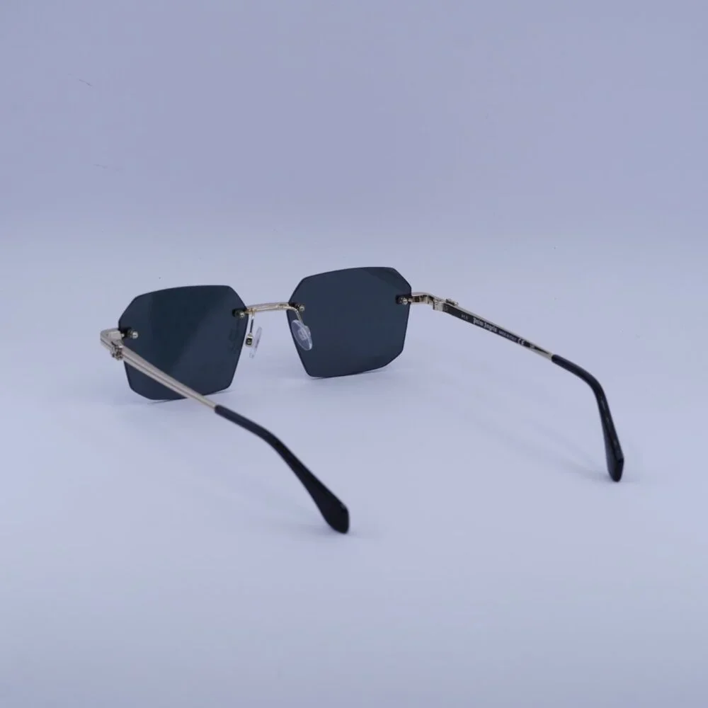 Palm Angels PERI10G QUARTZ 7607 Sunglasses Gold Geometric Frame, Grey Lenses